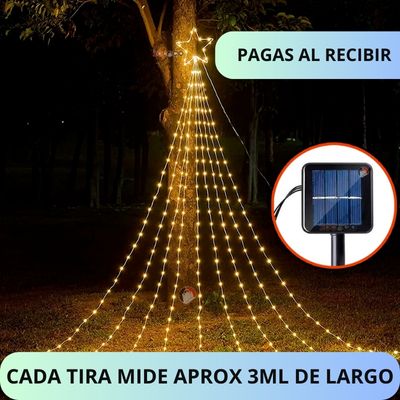 Cascada Luces Solar LED Navidad